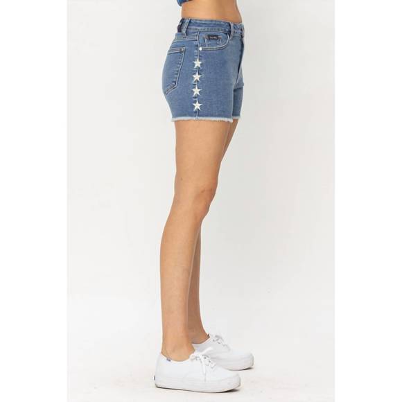 Judy Blue Mia HW Mid Length Shorts